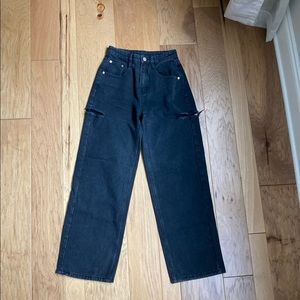 SHEIN Black High waisted wide leg jeans